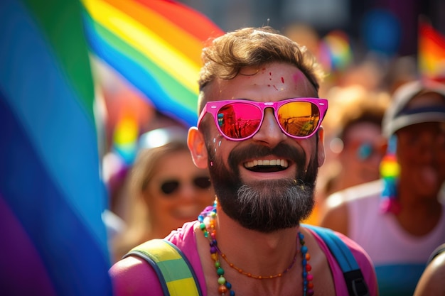 Participantes del Desfile del Orgullo LGBT Festival LGBTQ Generación de IA