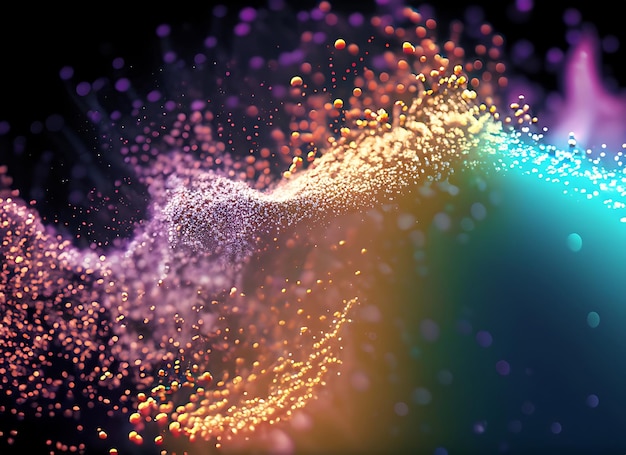 Foto particle fluido de fundo abstrato com cor