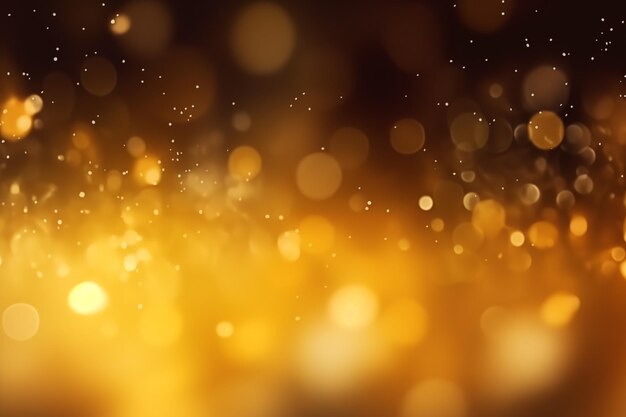 Foto partícula de brilho amarelo fundo de bokeh abstrato generativo ai