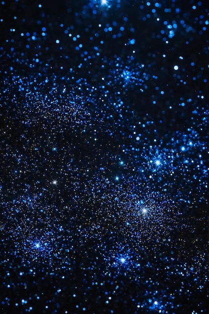 Foto partículas azules fondo abstracto con llamarada brillante suelo partículas de estrellas polvo hermoso futurista