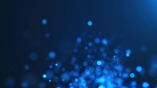 Partículas de bokeh azul generadas por computadora