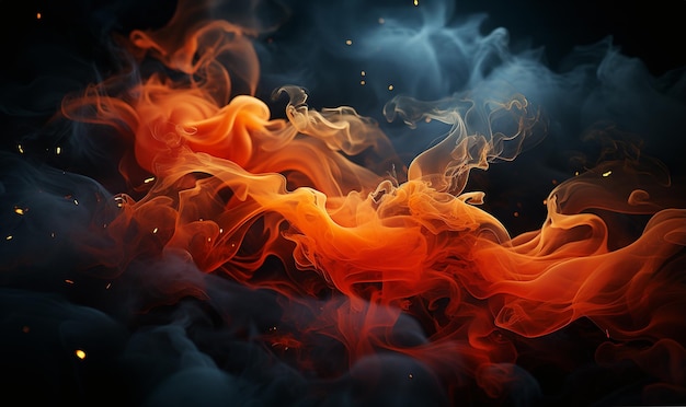 Partículas de brasas de fuego sobre fondo negro fuego chispas fondo abstracto fuego brillo oscuro