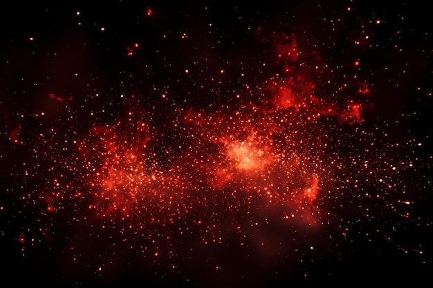partículas de chispa de fuego fondo abstracto partículas de fuego rojo perfecto brasas chispas en negro aislado
