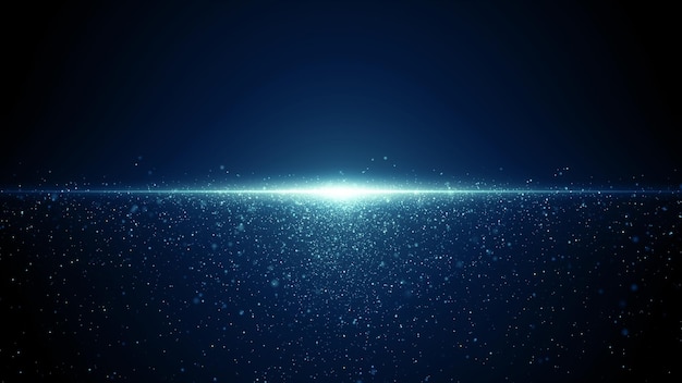 Partículas de luz azul de fundo brilhante