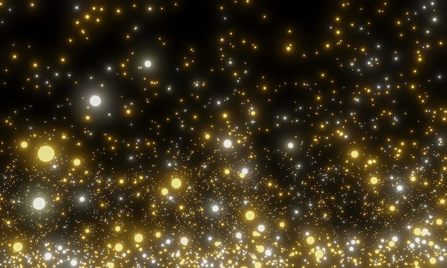 Partículas doradas brillantes abstractas