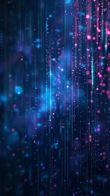 Partículas y líneas de luz digital azul que crean una atmósfera de ciencia ficción Tecnología futurista y concepto de transmisión de datos Perfecto para temas de innovación y desarrollo de IA