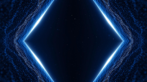 Partículas de luz azul de fondo brillante