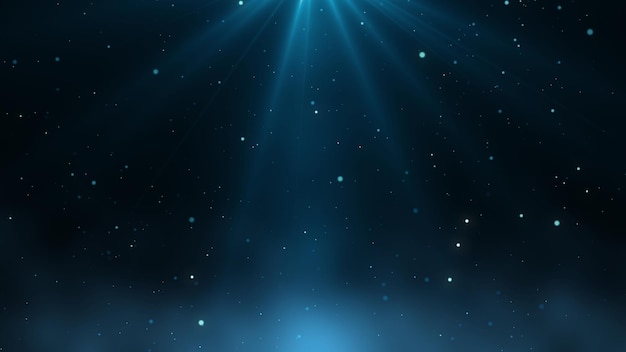 Partículas de luz azul de fondo brillante