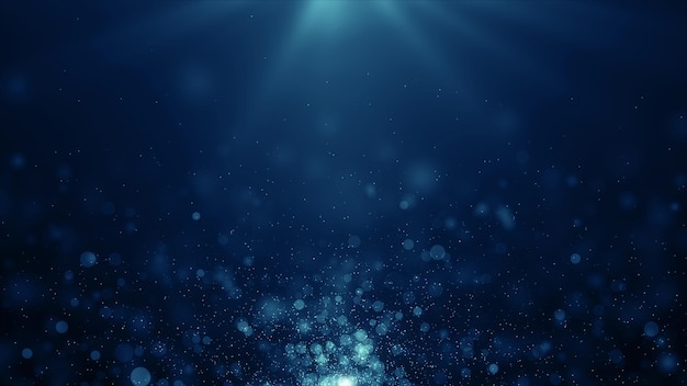 Partículas de luz azul de fondo brillante
