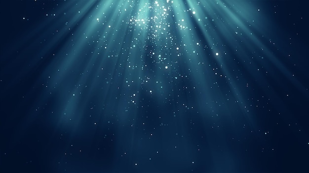 Partículas de luz azul de fondo brillante