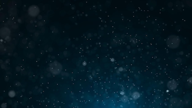 Partículas de polvo Fondo azul abstracto de partículas Ilustración de galaxia cósmica Representación 3d