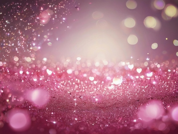 Las partículas rosadas brillantes bokeh de fondo de la pantalla cuadrada