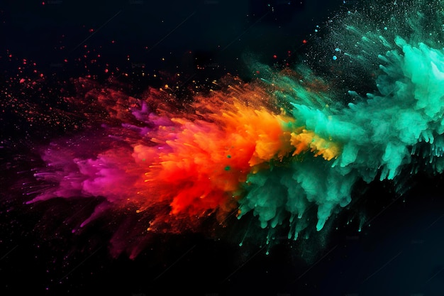 Las partículas de todos los colores se dispersan en el aire en un caos visual efímero
