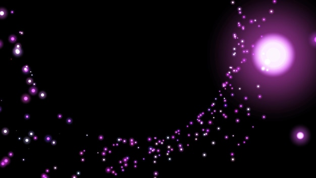partículas voladoras de color púrpura sobre un fondo negro