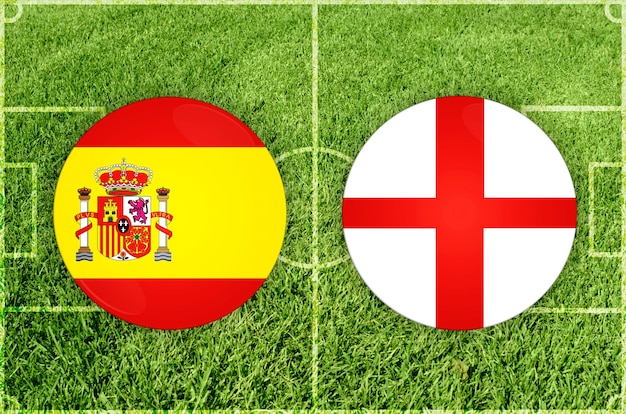 Partida de futebol da Espanha x inglaterra