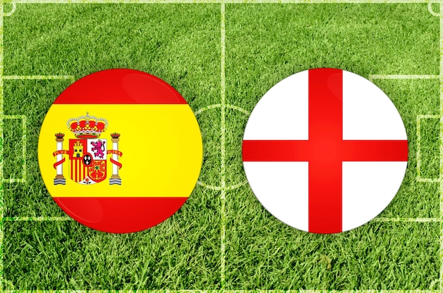Partido de fútbol España vs Inglaterra