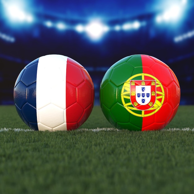 El partido de fútbol entre Francia y Portugal