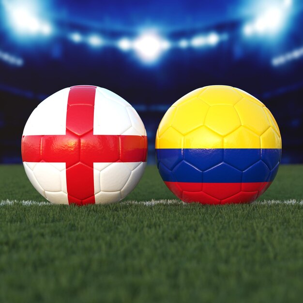 Foto el partido de fútbol entre inglaterra y colombia