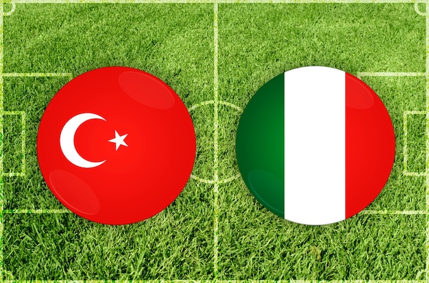 Partido de fútbol turquía vs italia