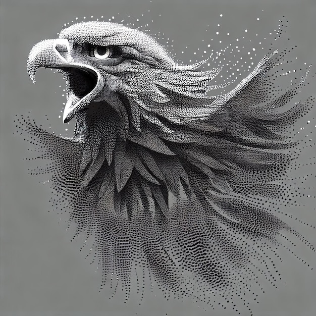 Partikel-Eagle-Vektor-Illustrationszusammensetzung