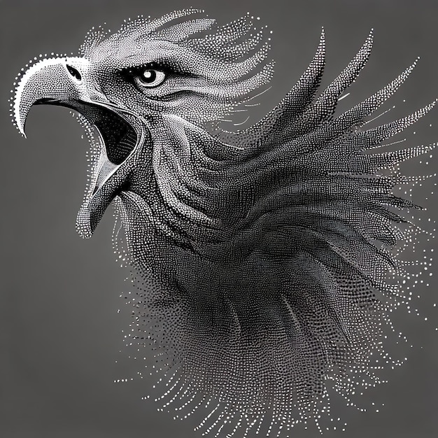 Partikel-Eagle-Vektor-Illustrationszusammensetzung