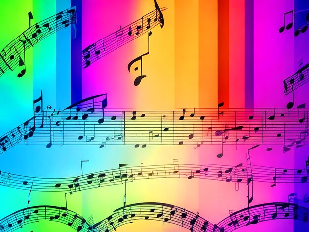 Foto partitura de música de fondo colorido