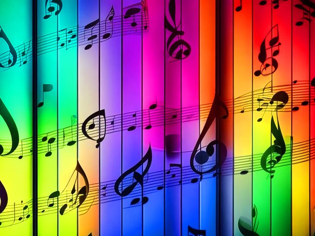 Foto partitura de música de fondo colorido