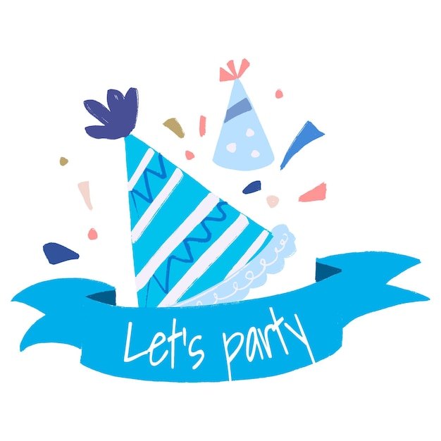 Party-Aufkleber png süße Geburtstagsillustration