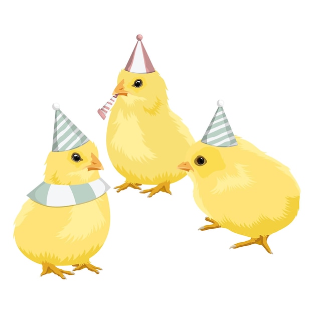 Party chicks adesivo png ilustração festiva clipart fundo transparente