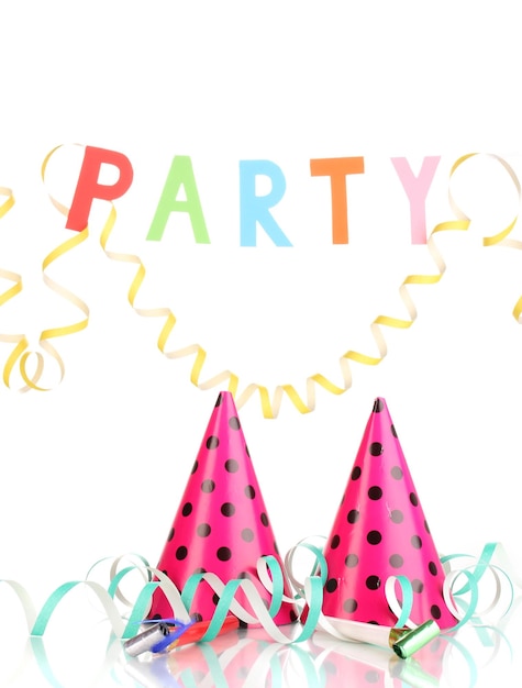 Party-Elemente, die auf Weiß isoliert sind