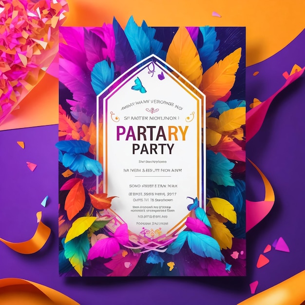 Party Flyer Template Vector Design Abstract Pintura de fundo