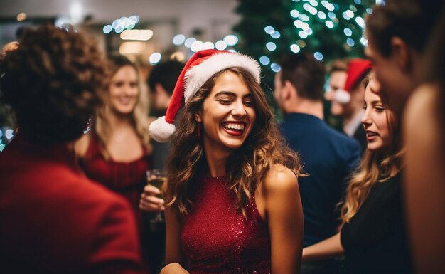 Party Getränke Feiertage Menschen und Feier Konzept lächelnde Frau im Abendkleid mit Glas