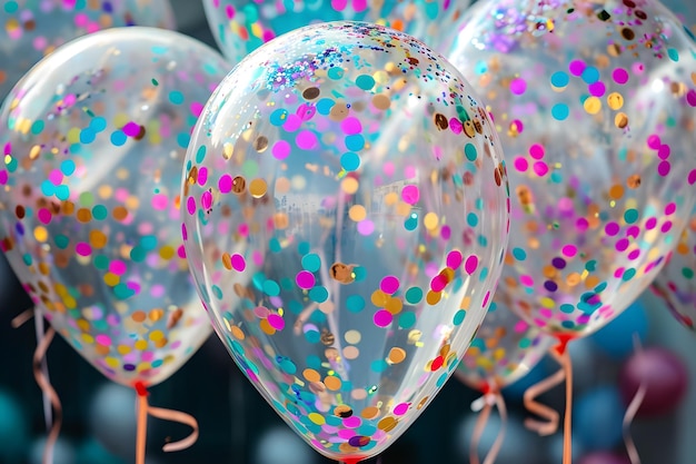 Foto party pops ein strauß lebendiger festballons