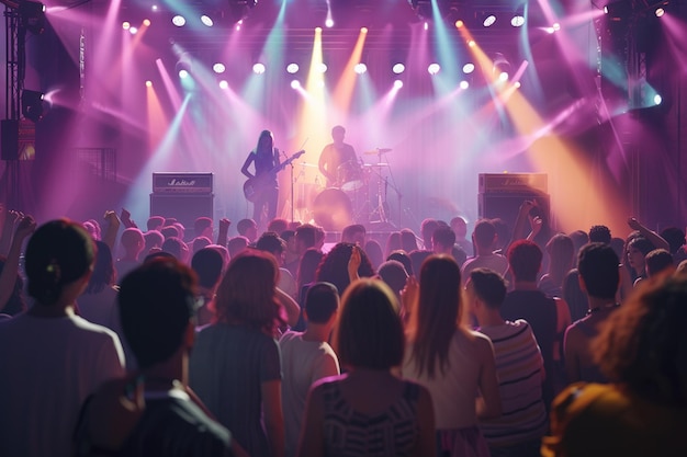 Partying Bühnenbeleuchtung Live-Konzert Sommermusikfestival realistisches Bild