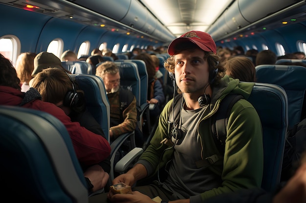 Foto pasajero en el avión