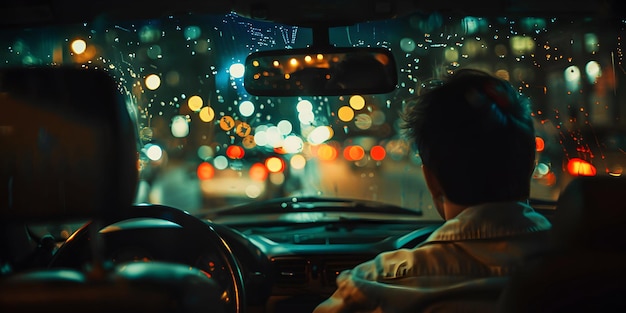 Foto los pasajeros de los coches nocturnos se quedan dormidos.