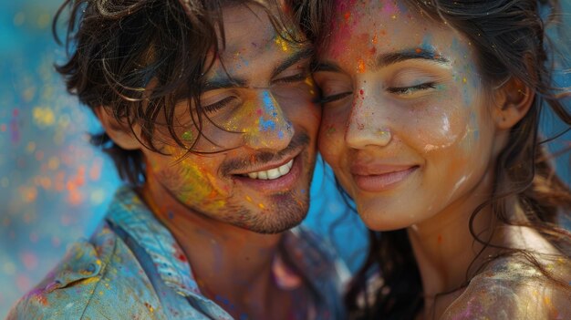 Foto pasando un buen rato en holi con esta joven pareja