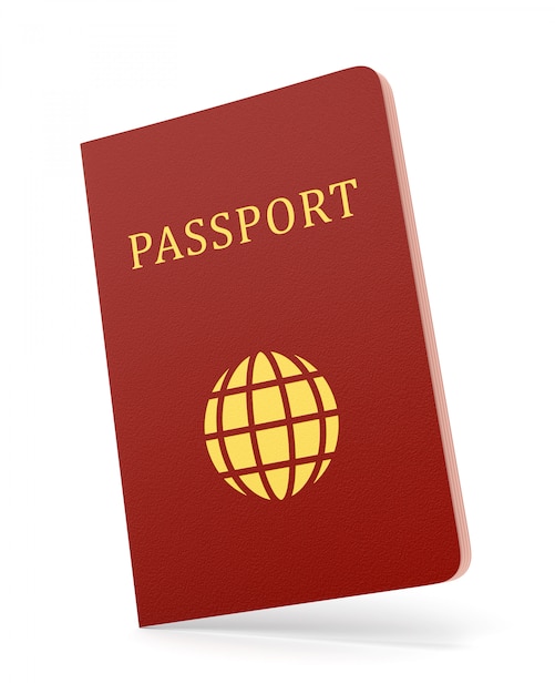 Pasaporte aislado en blanco