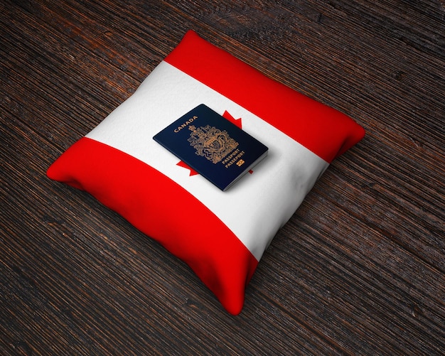 Pasaporte de Canadá con Almohada de Bandera Canadiense Pasaporte Canadiense