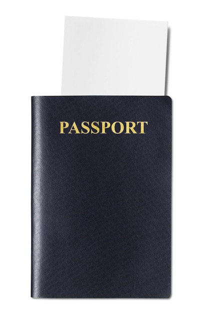 Pasaporte con papel en blanco