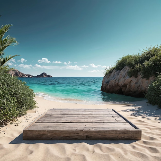 una pasarela de madera que conduce a la playa