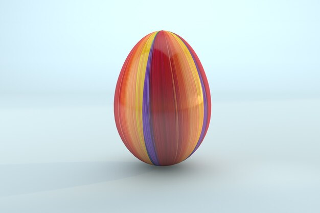 Páscoa pinte um ovo de Páscoa colorido sobre fundo azul. 3D renderizar um arquivo de fundo transparente psd