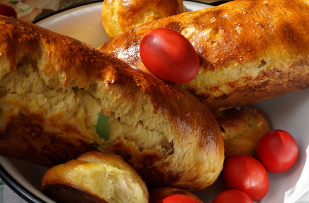 Pascua y pan de Navidad. Comida rumana