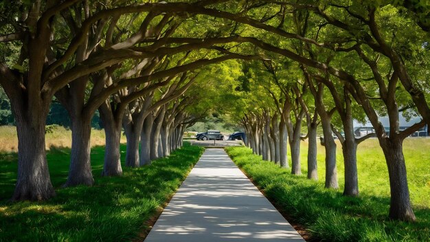 Paseo y árbol