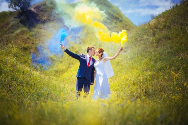 Paseo de bodas en la naturaleza