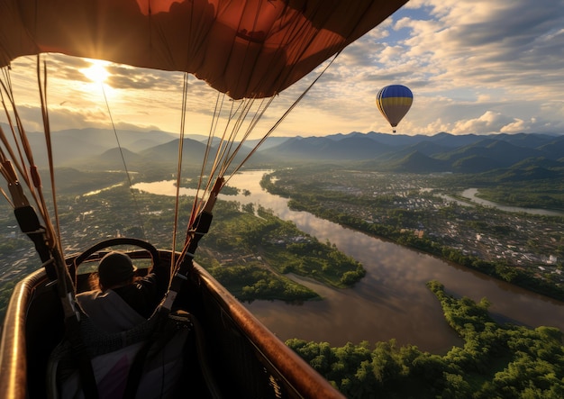 Un paseo en globo aerostático que ofrece una vista panorámica de Chiang Mai.