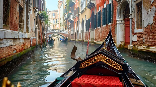 Foto un paseo en góndola es una gran manera de ver la ciudad desde una perspectiva diferente es una necesidad para cualquier visitante de venecia