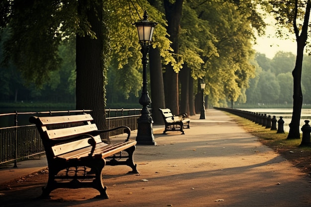 Paseo en un hermoso parque de la ciudad