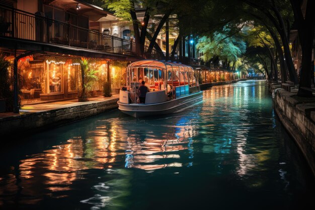 Paseo en lancha en San Antonio USA IA generativa