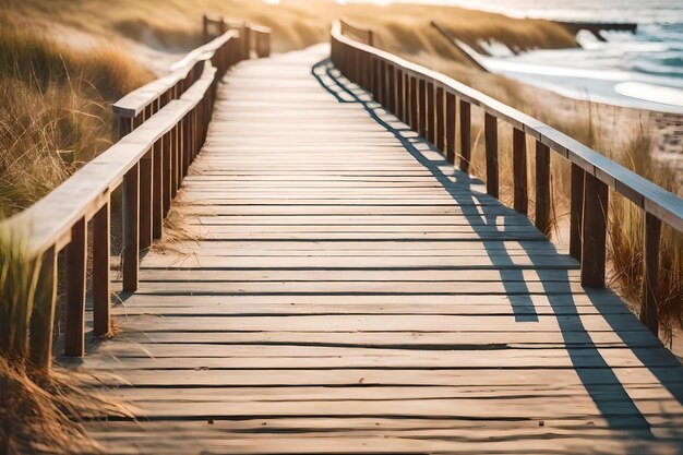 Un paseo marítimo conduce a la playa.